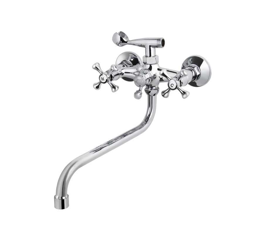 Смеситель VIKO ванна крест керамика (шар/переключатель) круглый излив 30см