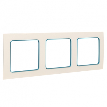 Стокгольм Рамка 3-местная белая с линией цвета синий EKF PROxima