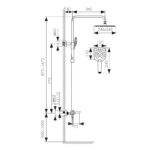 Душевая система KAISER Cezar с термостатом (стац. лейка мет. 246mm*246mm)