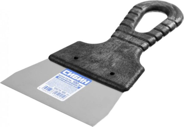 Шпатель 100 мм нержавеющая сталь СИБИН