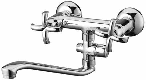 Смеситель для ванны 2-вентильный, излив 30 см (S) «CALORIE»