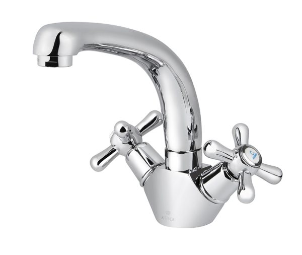 Смеситель KAISER Carlson для раковины крест керамика