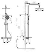 Душевая система KAISER Serio с термостатом /Латунь /Чёрная матовая