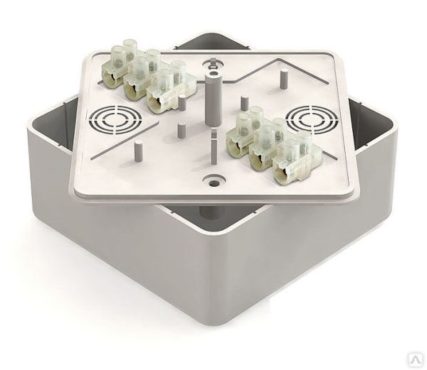 Коробка распаячная нар.монт. 75х75х28 белая (с контактной группой) IP40 GE41216-01