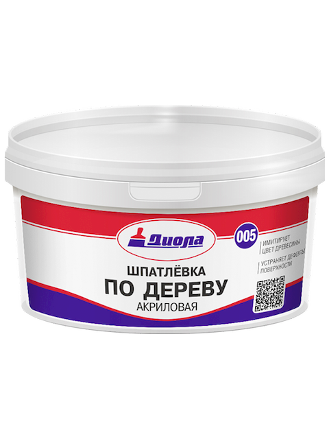 Шпатлевка по дереву акриловая супербелая Диола-005