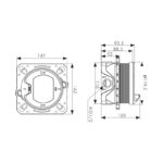 Душевая система KAISER Sano с термостатом скрытого монтажа, поворотн. держатель (4-jet, стац. лейка Ø300*33mm) /Хром