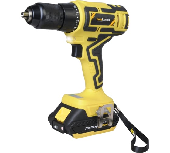Дрель-шуруповерт аккумуляторный 18 В Hanskonner HCD1855R