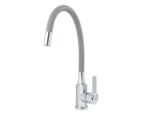 Смеситель VIKO кухня боковой с серым гибким изливом Ø35, нерж. сталь, гайка, корпус: хром