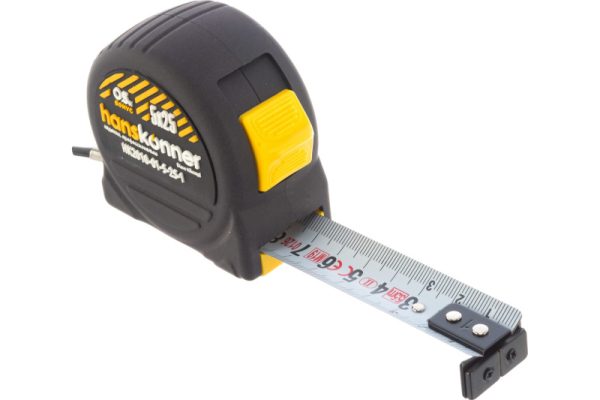 Рулетка 5 м*25 мм корпус SoftTouch супермощный магнит Hanskonner
