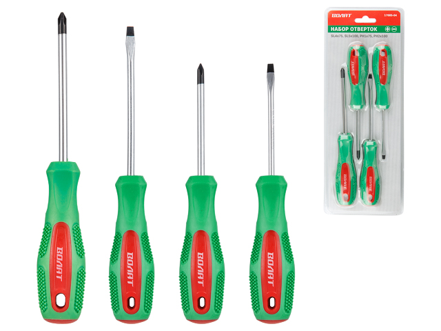 Набор отверток 4 штуки ВОЛАТ 17085-04 Набор отверток 4 штуки ВОЛАТ 17085-04