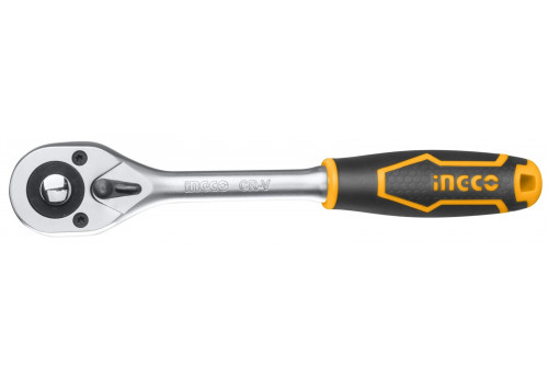 Ключ трещоточный короткий 1/4"+ 3/8" INGCO HRTH081438 INDUSTRIAL