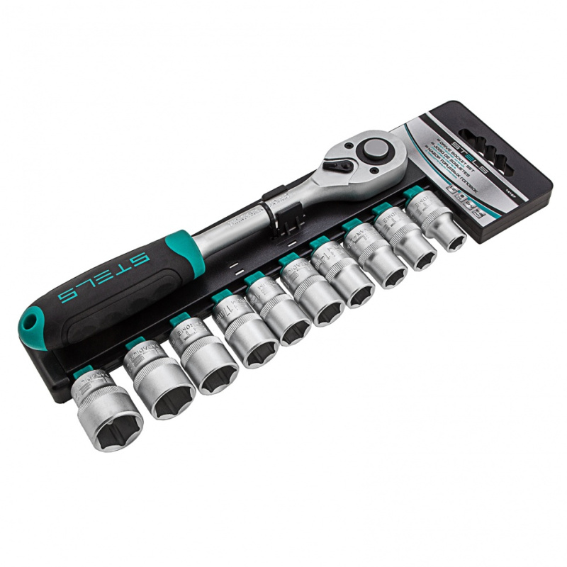 Набор головок с трещоткой 1/2" 10-22 мм 11 предмов Stels