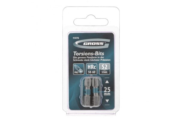 Бита PH 3*25 мм торсионная ударная GROSS 11476