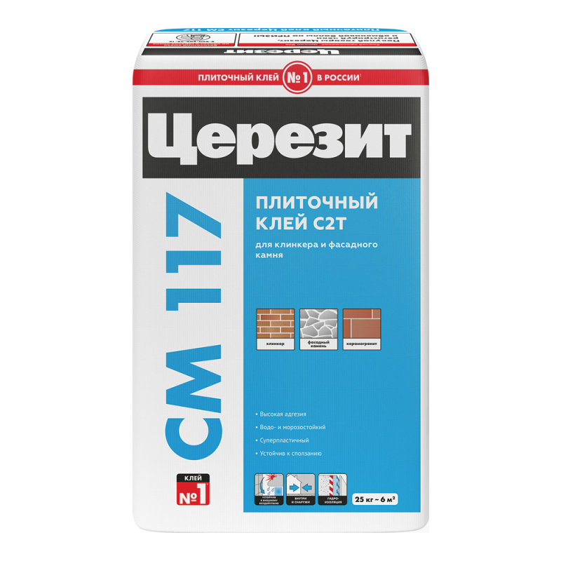 Клей для клинкера и фасадного камня ЦЕРЕЗИТ СМ 117 Клей для клинкера и фасадного камня ЦЕРЕЗИТ СМ 117