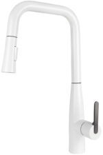 Смеситель KAISER Claro для кухни с вытяжной лейкой Ø35 /Латунь /Белый матовый и воронёная сталь Смеситель KAISER Claro для кухни с вытяжной лейкой Ø35 /Латунь /Белый матовый и воронёная сталь