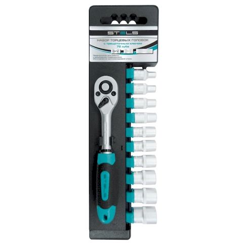 Набор головок с трещоткой 1/4" 4-13 мм 11 предметов STELS 14125