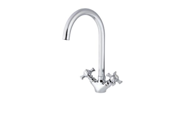 Смеситель VIKO кухня крест (поворот.выс) R-излив (латунь), креплением гайка