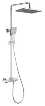 Душевая система KAISER Cube с термостатом (1-jet/стац. лейка 260х188) /Латунь /Хром Душевая система KAISER Cube с термостатом (1-jet/стац. лейка 260х188) /Латунь /Хром