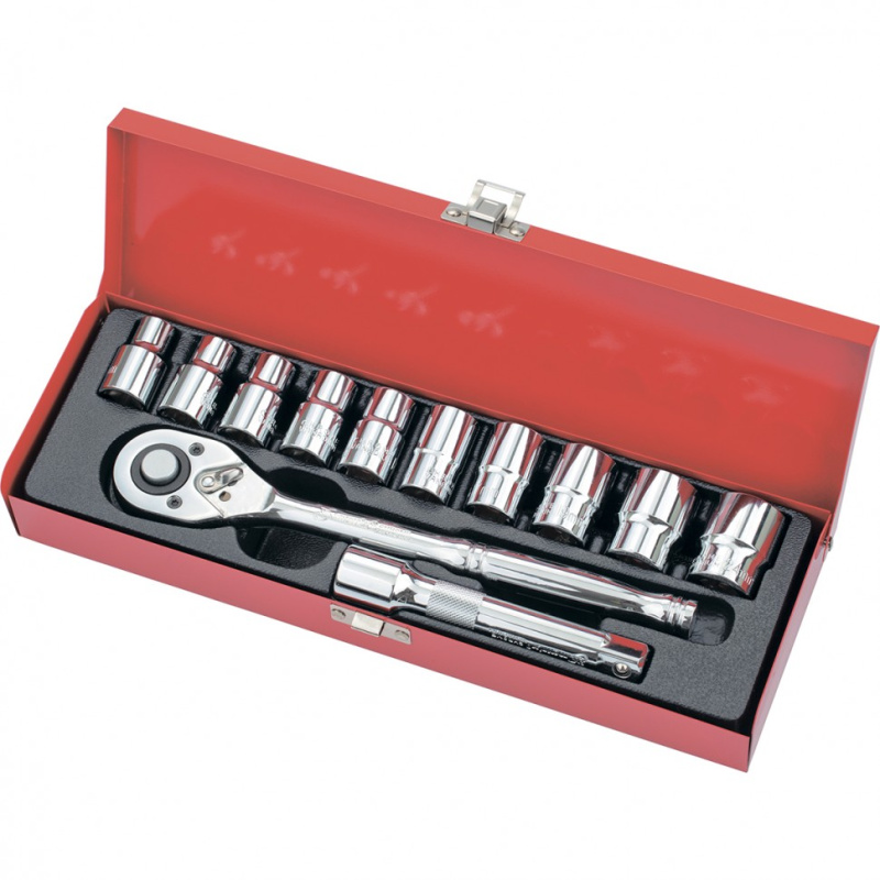 Набор головок торцевых с трещоткой 1/2" 10-24 мм 12 предметов MATRIX MASTER 13526