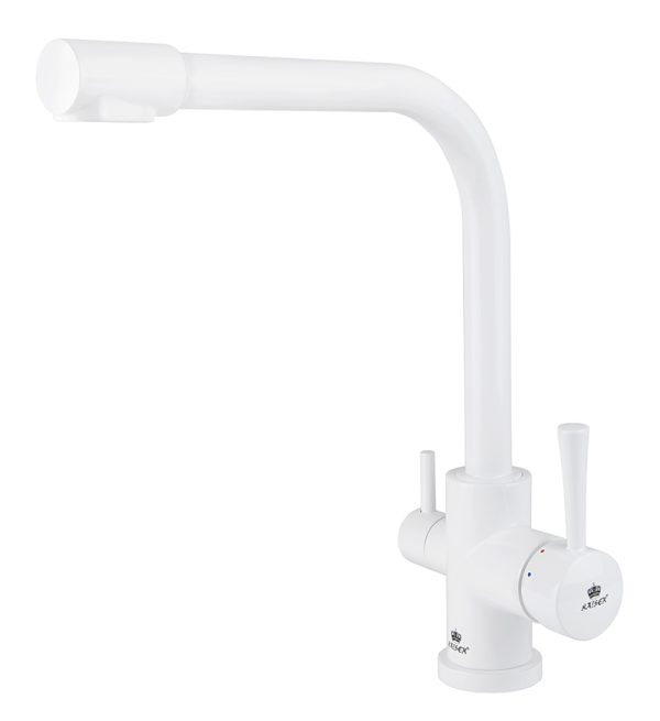 Смеситель KAISER Mercur кухня боковой под фильтр Ø35 (белый глянец)