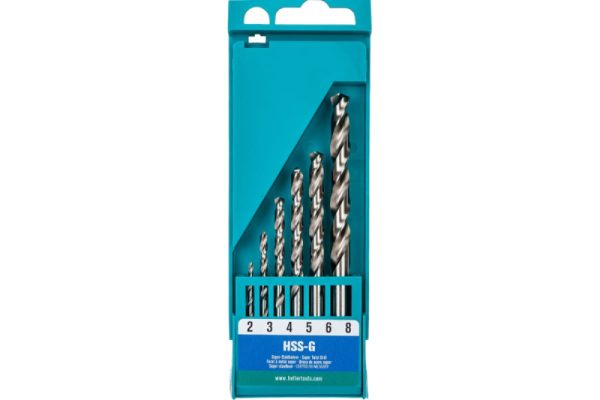 Набор сверел по металлу Ø 2/3/4/5/6/8 HSS-G Super Heller