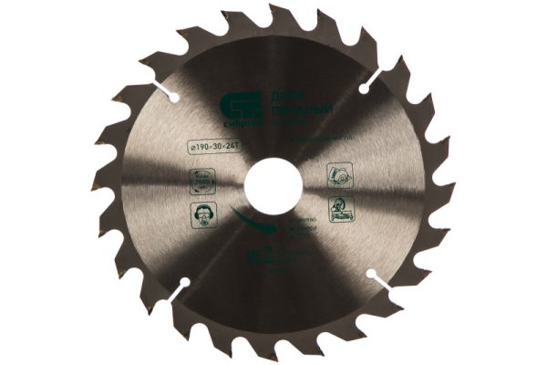 Диск пильный по дереву 190*30 мм 24 зуба СИБРТЕХ 732177