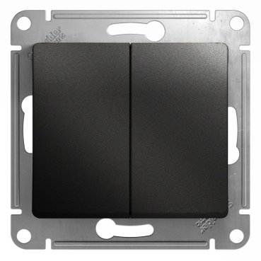 Механизм Выключателя СП 2-кл. антрацит "GLOSSA" (упак.20) GSL000751