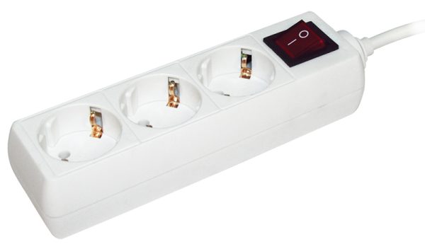 Удлинитель быт. з/к с выкл. 3 места/5метров 3500Вт 16А/250В (ПВС 3х1мм2) У03К-выкл. ИЭК (упак.40/1)