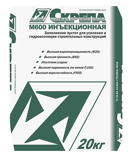 Скрепа М600 инъекционная (мешок 20 кг)