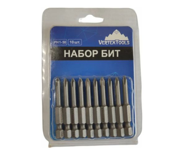 Бита PH 1*50 мм VERTEXTOOLS 10 шт