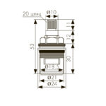 Кран-букса KАISER 1/2 для смес. серии 42/57/11255/11211, 20 шлиц 90* /1 пара/ (стар. арт. 42/57К)