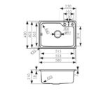 Мойка из нержавейки KAISER 580x430x210*0,8mm (цвет покрытия: сталь) /сифон
