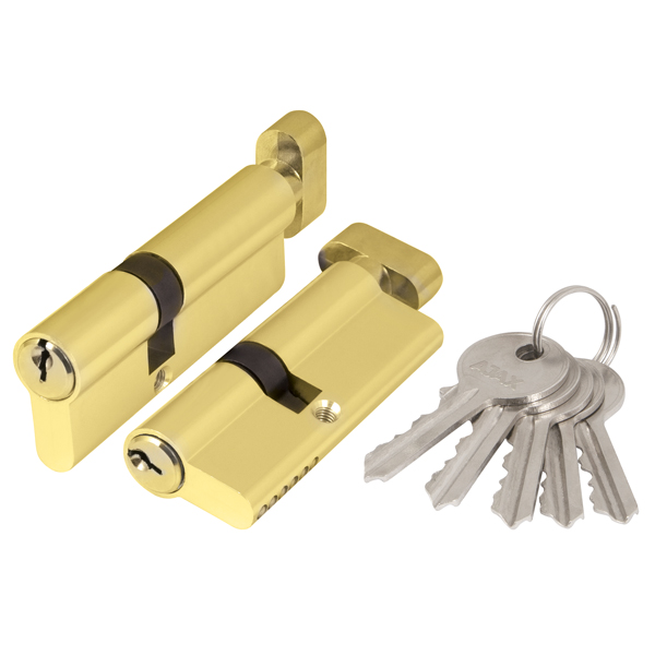 Цилиндровый механизм с вертушкой AX102/70 mm (30+10+30) PB латунь 5 кл.//AJAX