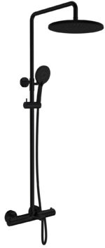 Душевая система KAISER Cezar с термостатом (стац. лейка Ø250mm), черный матовый