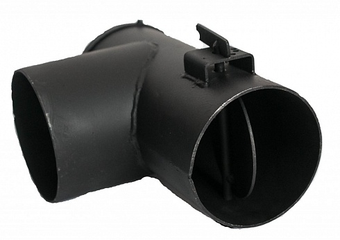 Переходник с шибером 90 гр. ф150 (круглый/круглый) для Магнум 15/20/30 кВт, Гефест 30 кВт