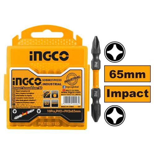 Набор бит двухсторонних PH2 65 мм INGCO INDUSTRIAL SDBIM21PH233 10 шт