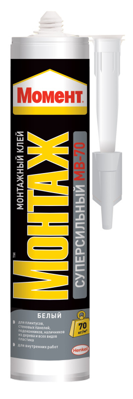 Клей Момент Монтаж суперсильный МВ-70 белый 400гр 697133