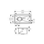 Мойка из нержавейки KAISER 230x440x200*2.0+1.2mm (цвет покрытия: сталь) /сифон