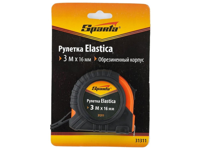 Рулетка 3 м*16 мм Elastica обрезиненный корпус SPARTA 31311 Рулетка 3 м*16 мм Elastica обрезиненный корпус SPARTA 31311