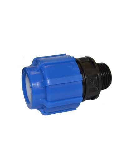 Муфта компрессионная с наружной резьбой 50x1" ПНД (20)