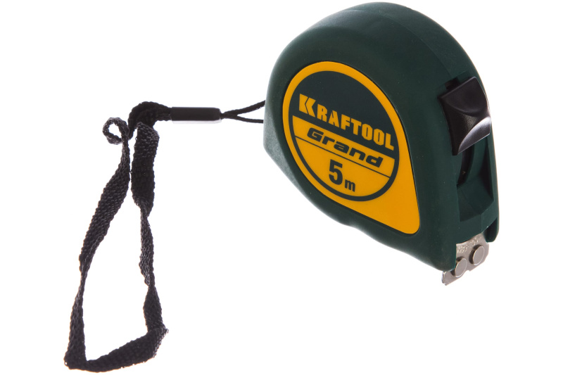 Рулетка 5 м 19 мм обрезиненный пластиковый корпус магнитный зацеп RAFTOOL 34022-05-19