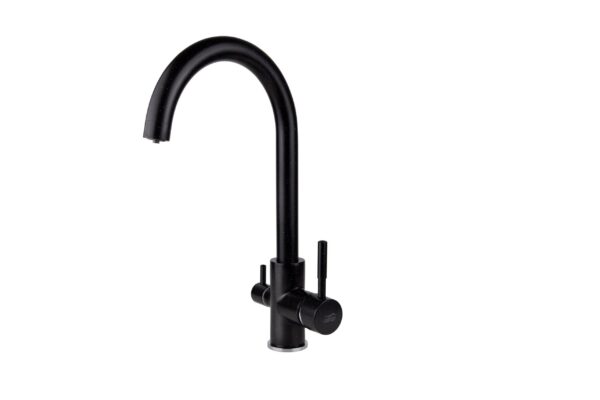 Смеситель VIKO кухня боковой под фильтр (латунь) Ø35 с гайкой, черный мрамор