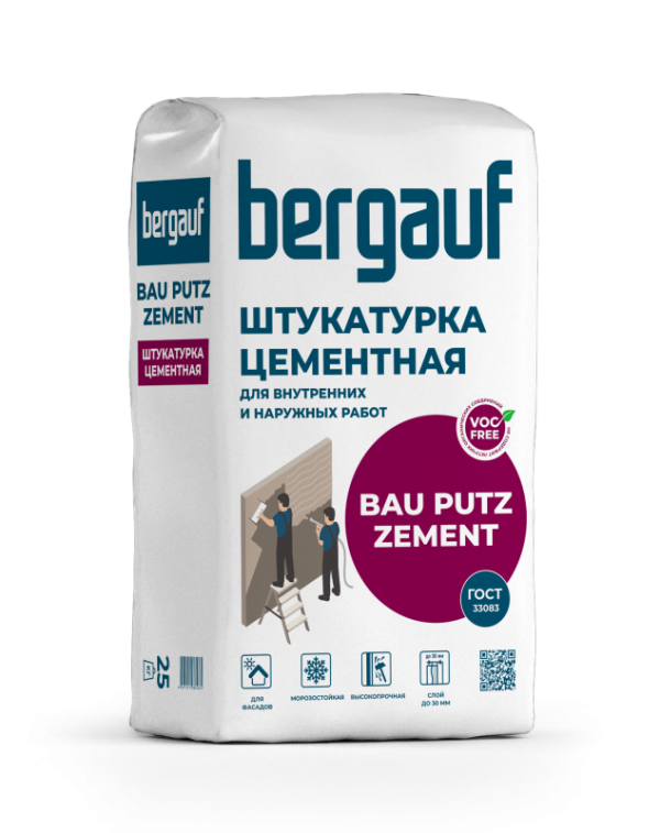 Штукатурка фасадная Bergauf Bau Putz Zement