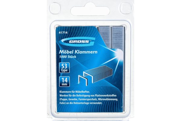 Скобы для степлера 14 мм тип 53 GROSS 41714 1000 штук