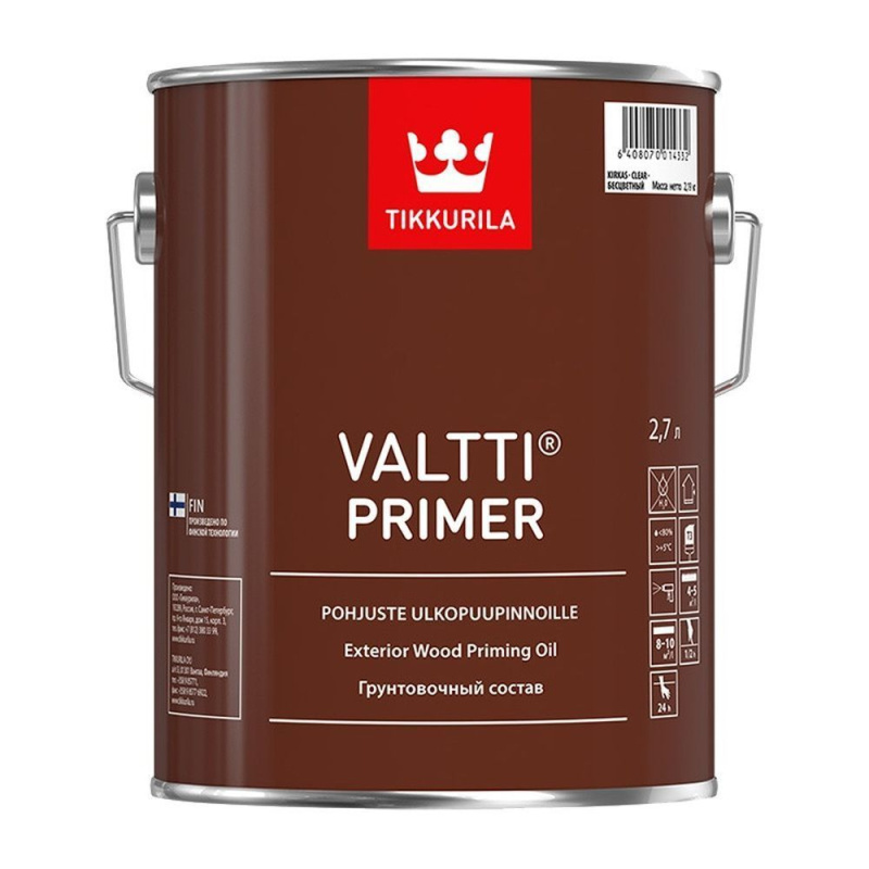 Антисептик грунтовочный Tikkurila VALTTI PRIMER бесцв 2,7 л
