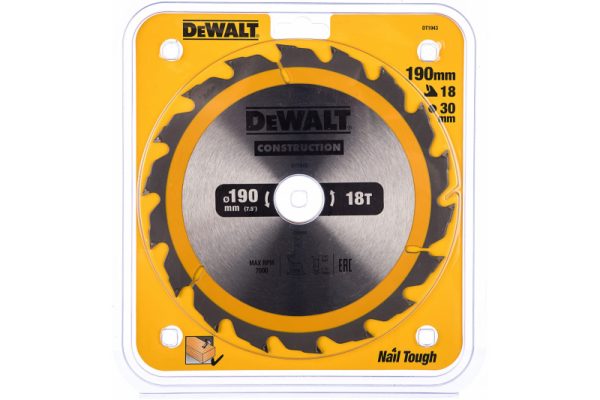 Диск пильный по дереву 190*30*18T DEWALT CONSTRUCT