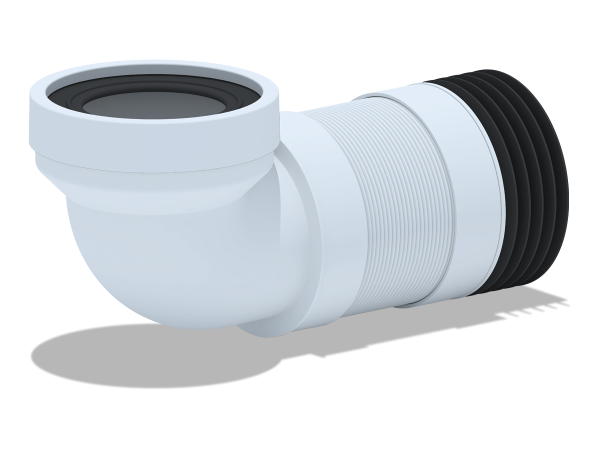 Гибкий удлинитель унитаза АНИ угол 90гр.265-450мм