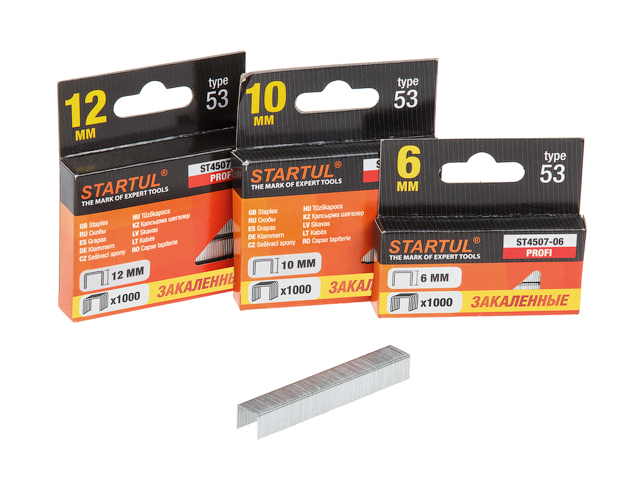 Скобы для степлера 14 мм тип 53 STARTUL PROFI 1000 штук Скобы для степлера 14 мм тип 53 STARTUL PROFI 1000 штук