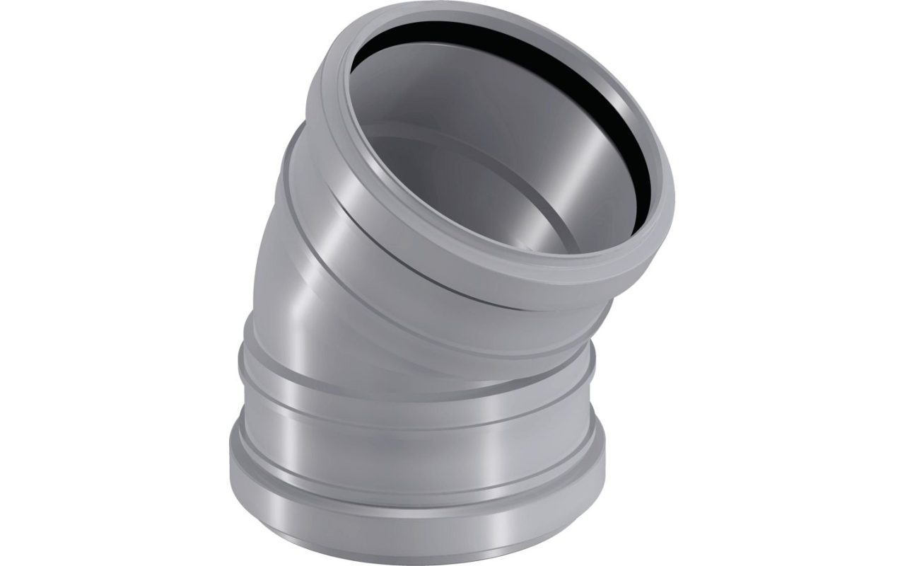 Отвод 50 х 45* Двухраструбный ПП WaterMark /30 шт/