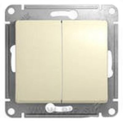 Выключатель СП 2-кл. бежевый "GLOSSA" (упак.15) GSL000252